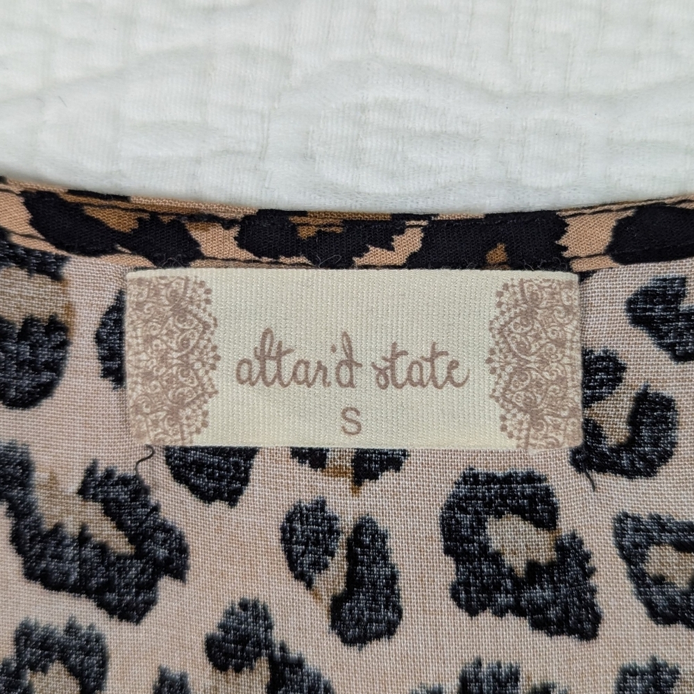 Altar'd State Leopard Print Tiered Mini Dress Women's Size S - Picture 9 of 11